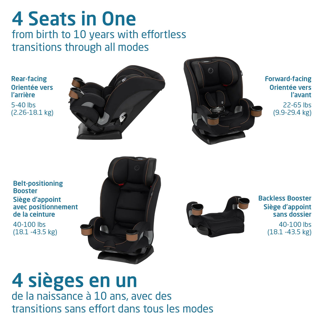 Maxi-Cosi Kani - Banc d'Auto Convertible 4-en-1, Noir