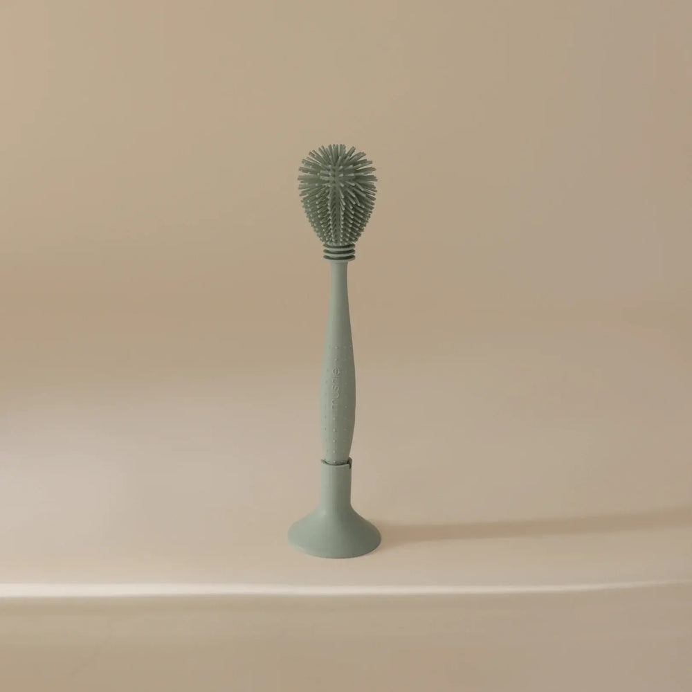 Mushie - Brosse à Biberon en Silicone, Bleu Cambridge