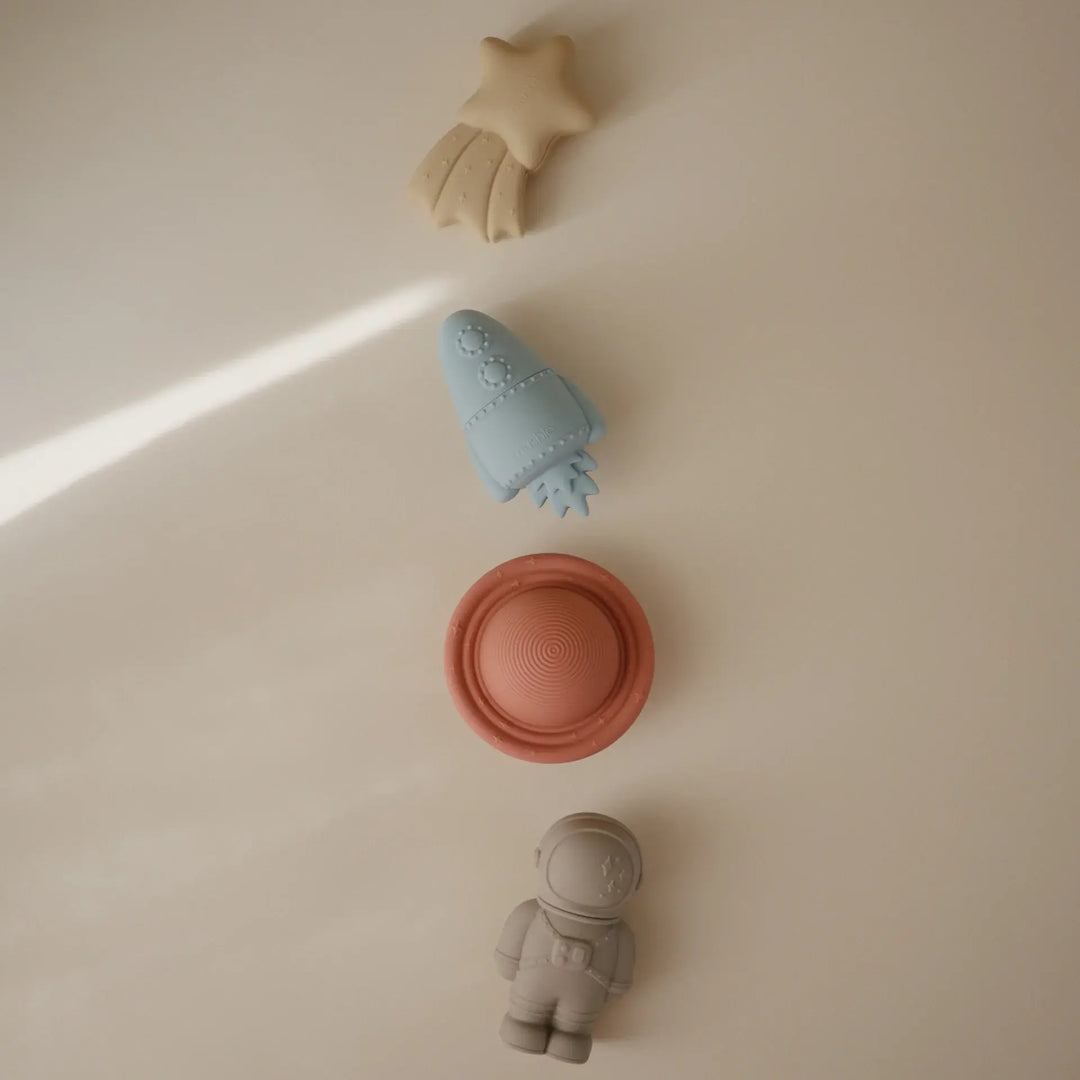 Mushie - Jouets pour le Bain en Silicone, Espace