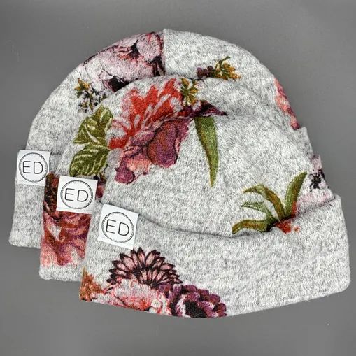 ED Design - Tuque Chinée Junior Automne, Fleurie Grise