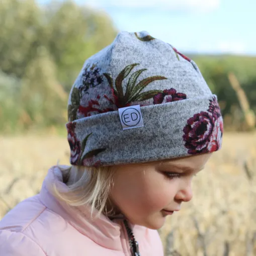 ED Design - Tuque Chinée Junior Automne, Fleurie Grise