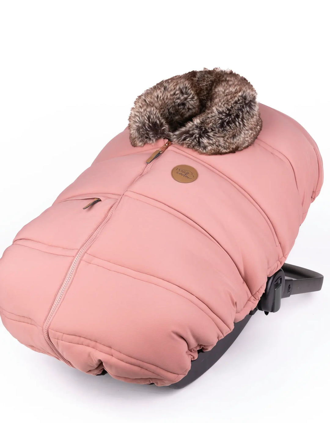 Petit Coulou - Winter Baby Car Seat Cover, Blush Wolf