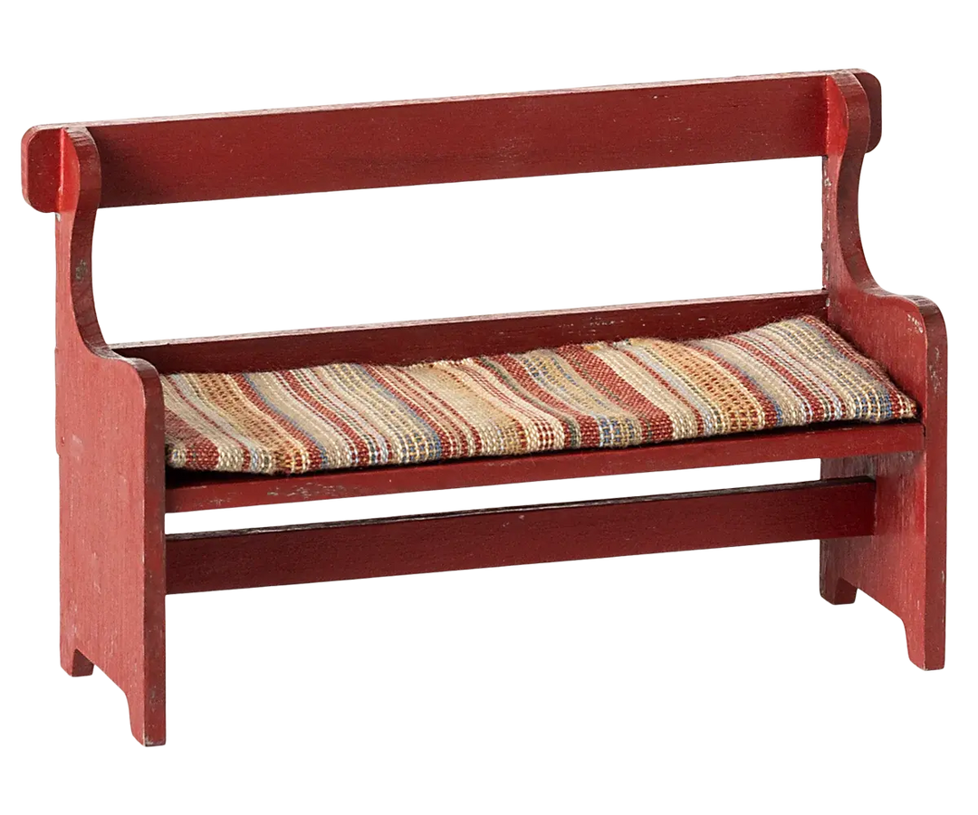 Maileg - Banc en Bois pour Souris, Rouge