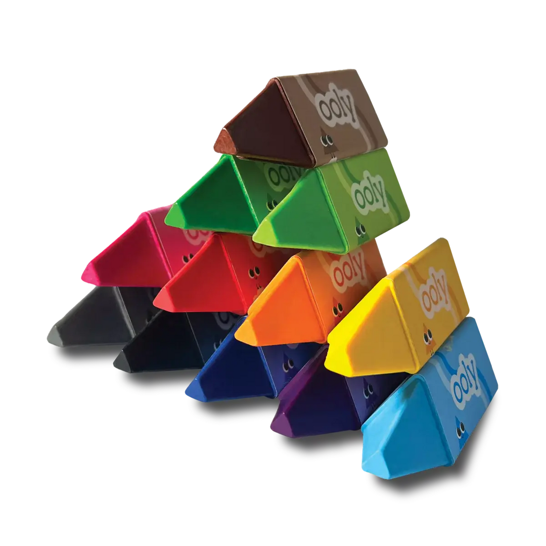 Paquet de 12 Crayons de Cire Triangles