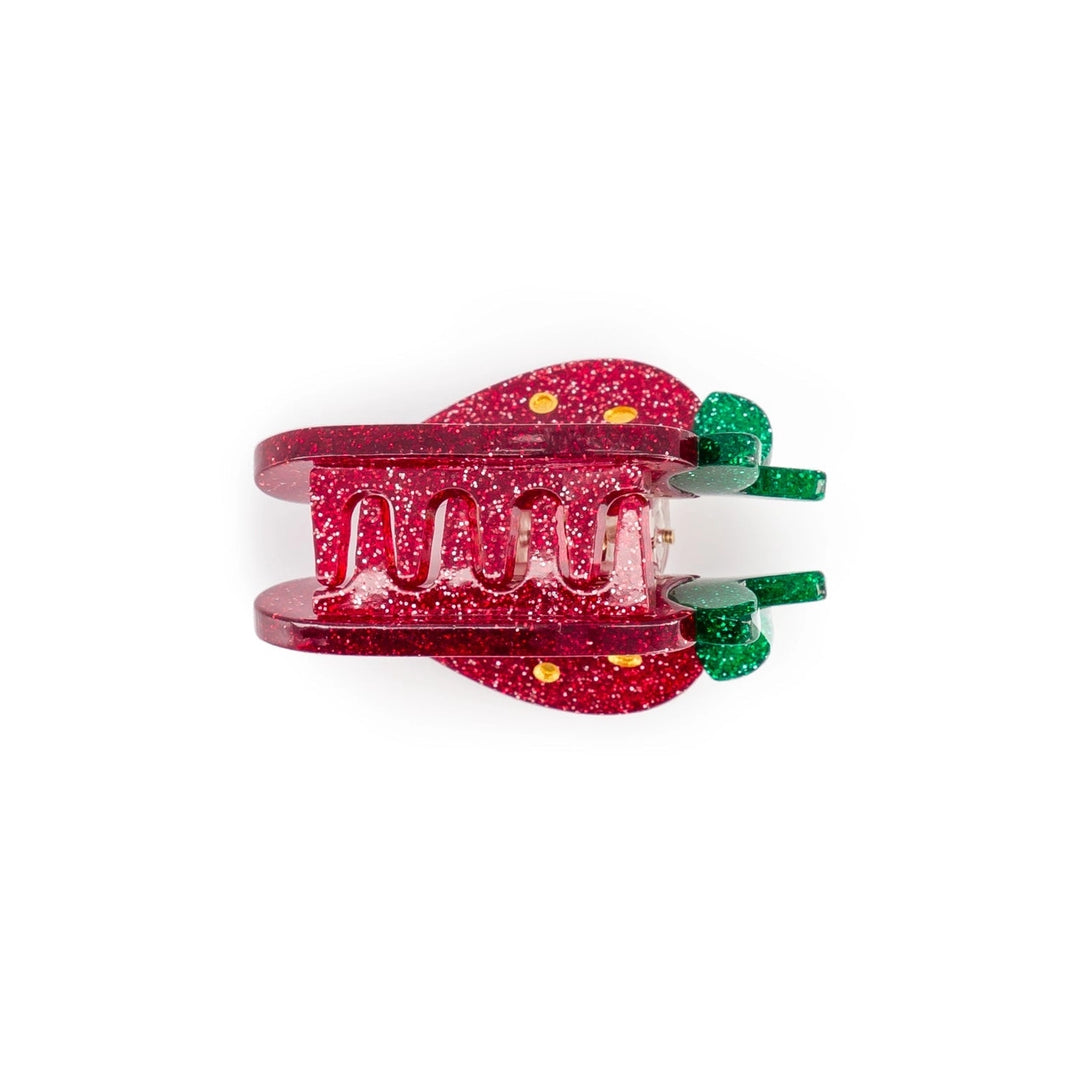 Mini Hair Clip, Glitter Strawberry