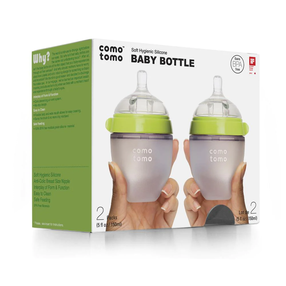 Como Tomo - Ensemble de 2 Bouteilles Touchés d'Allaitement  150ml, Vert