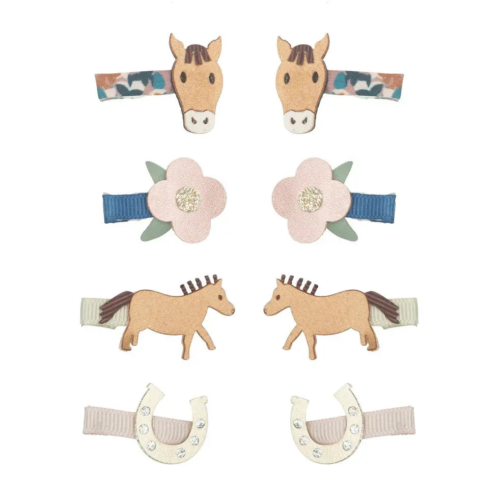 Mimi & Lula - Paquet de 8 Mini Barrettes, Chevaux