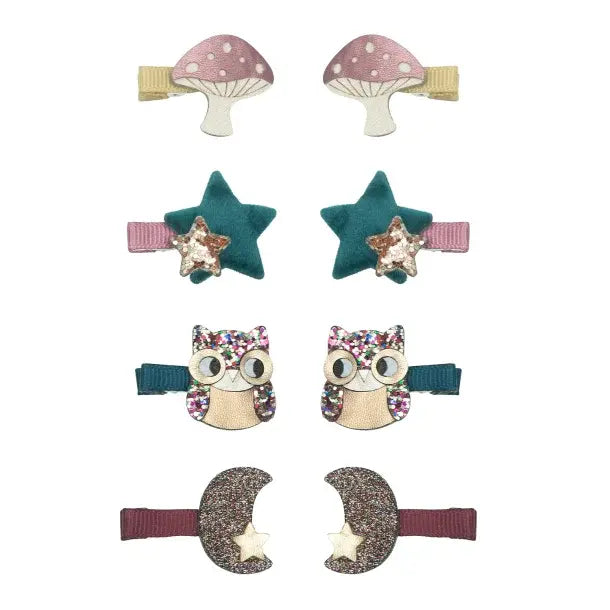 Mimi & Lula - Paquet de 8 Mini Barrettes, Hibou Magique