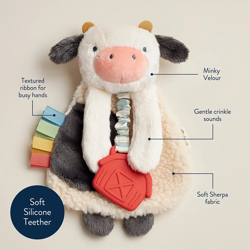 Peluche Apaisante avec Jouet de Dentition, Vache