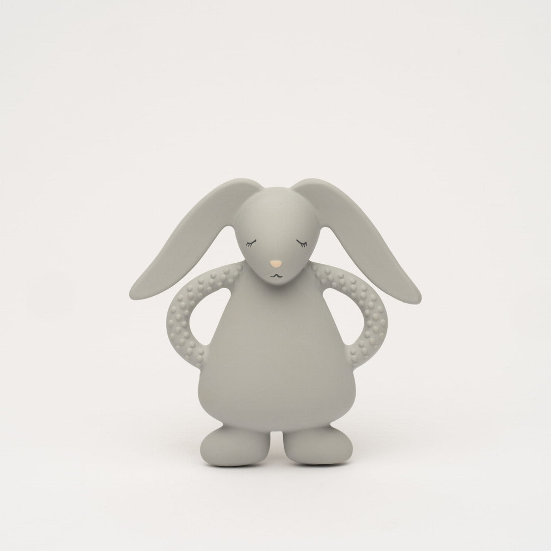 Moonie - Jouet de Dentition en Caoutchouc Naturel, Lapin Argent