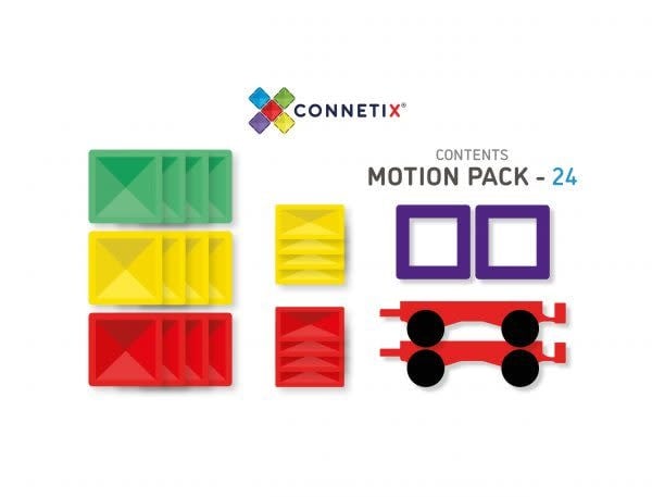 Building Set With Magnetic Tiles, 24 Pieces Vehicle Pack