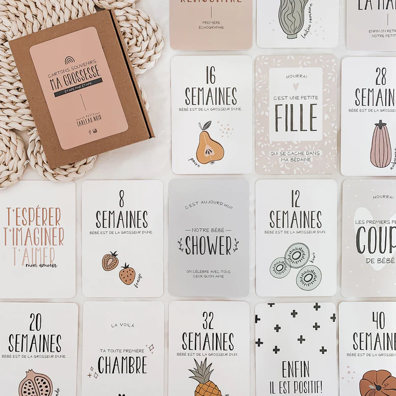 Le Petit Tableau Noir - Coffret Cartons Souvenirs Ma Grossesse, Fruits