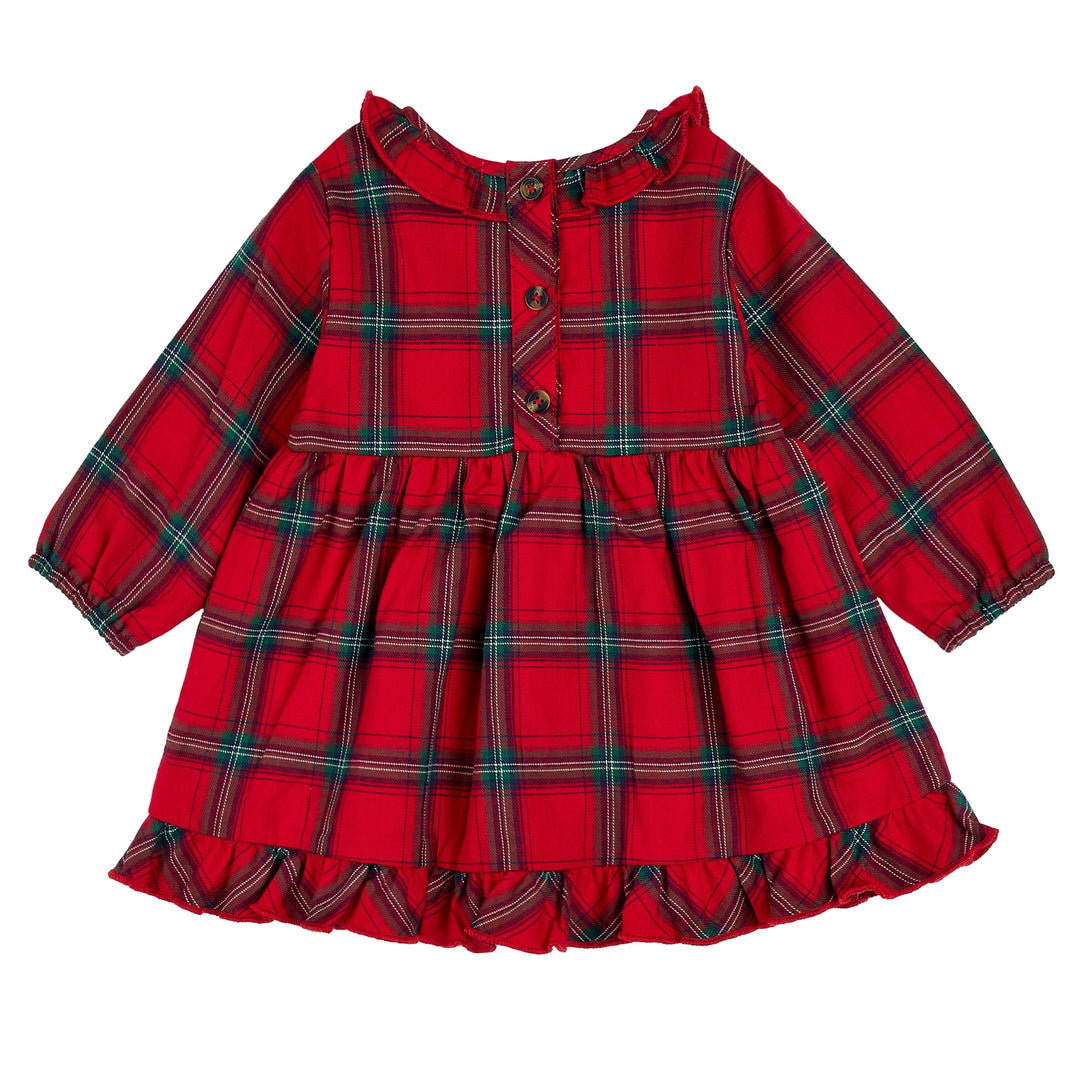 Petit Lem - Ruffle Dress, Headband and Tights Set, Tartan