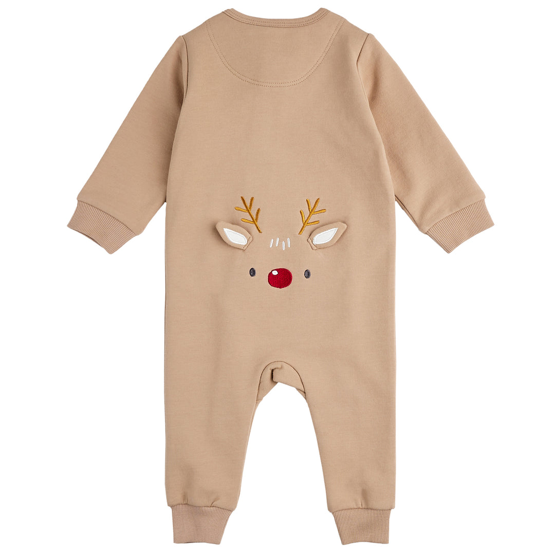 Petit Lem - Organic Cotton Romper, Red-Nosed Reindeer