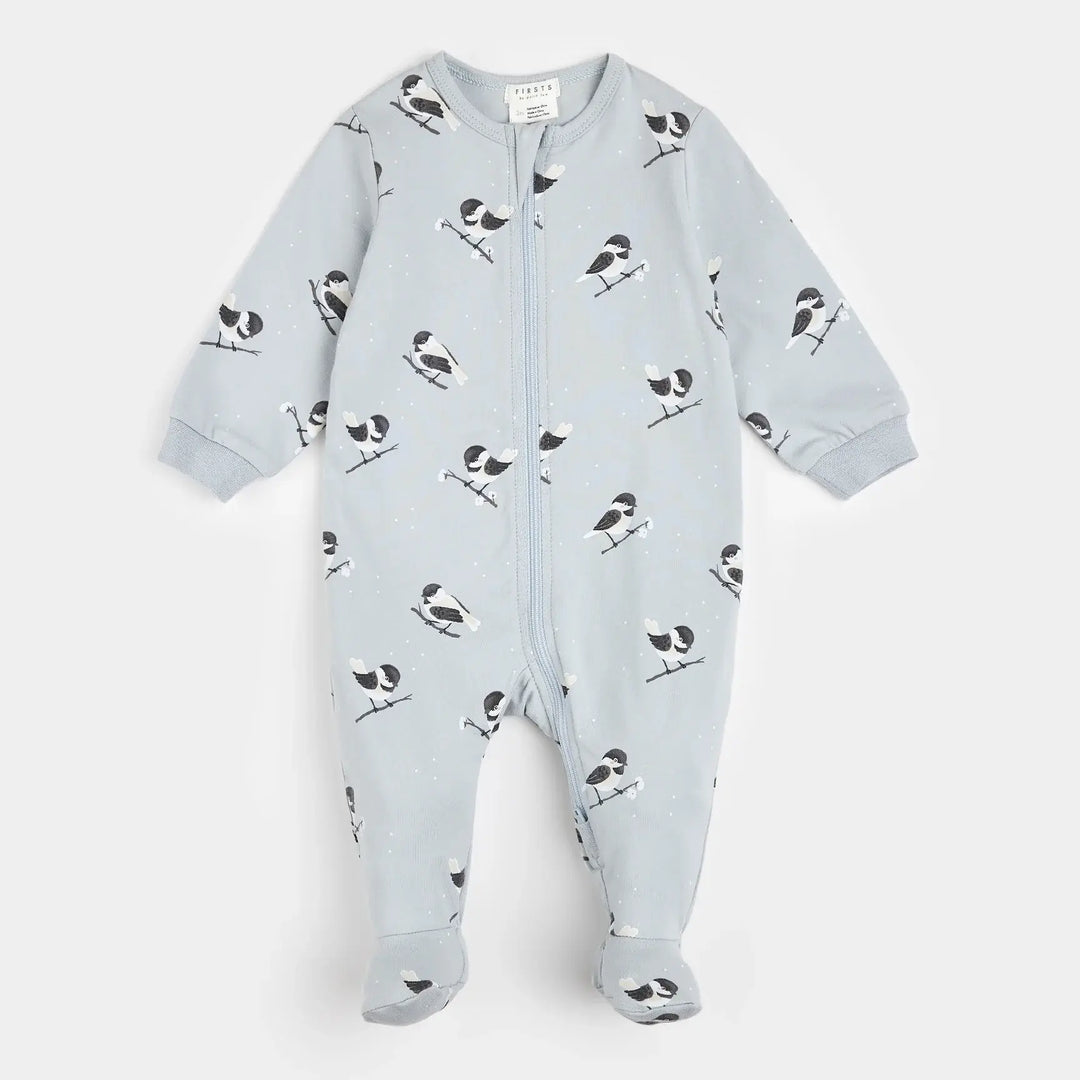 Petit Lem - Pyjama à Pattes en Coton Biologique, Mésanges