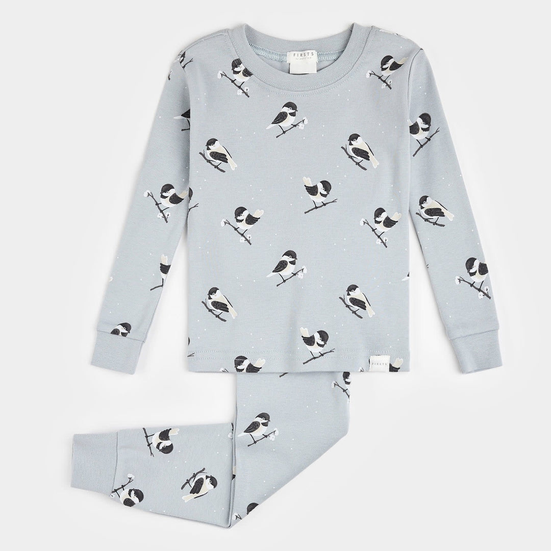 Petit Lem - Pyjama 2 Pièces en Coton Biologique, Mésanges