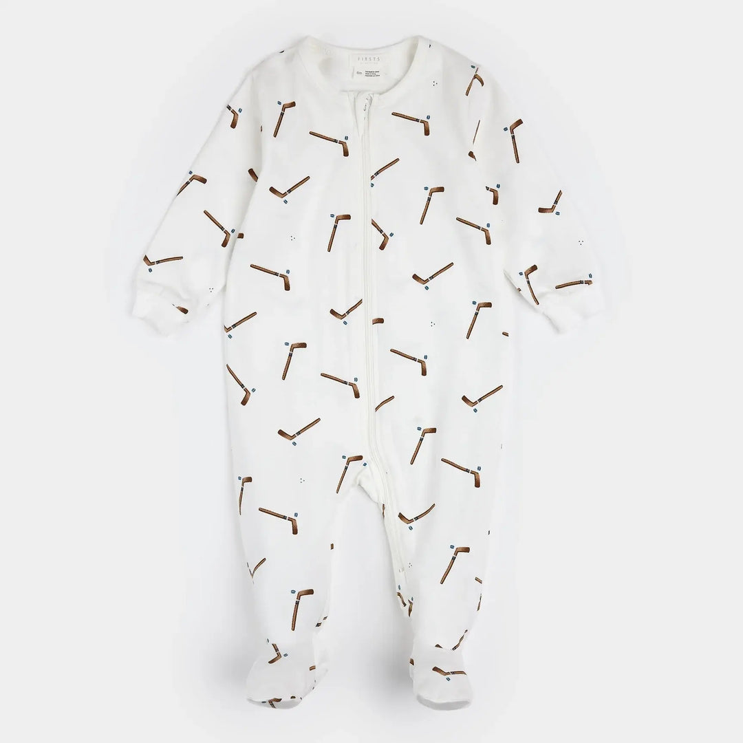 Petit Lem - Pyjama à Pattes en Coton Biologique, Bâtons de Hockey