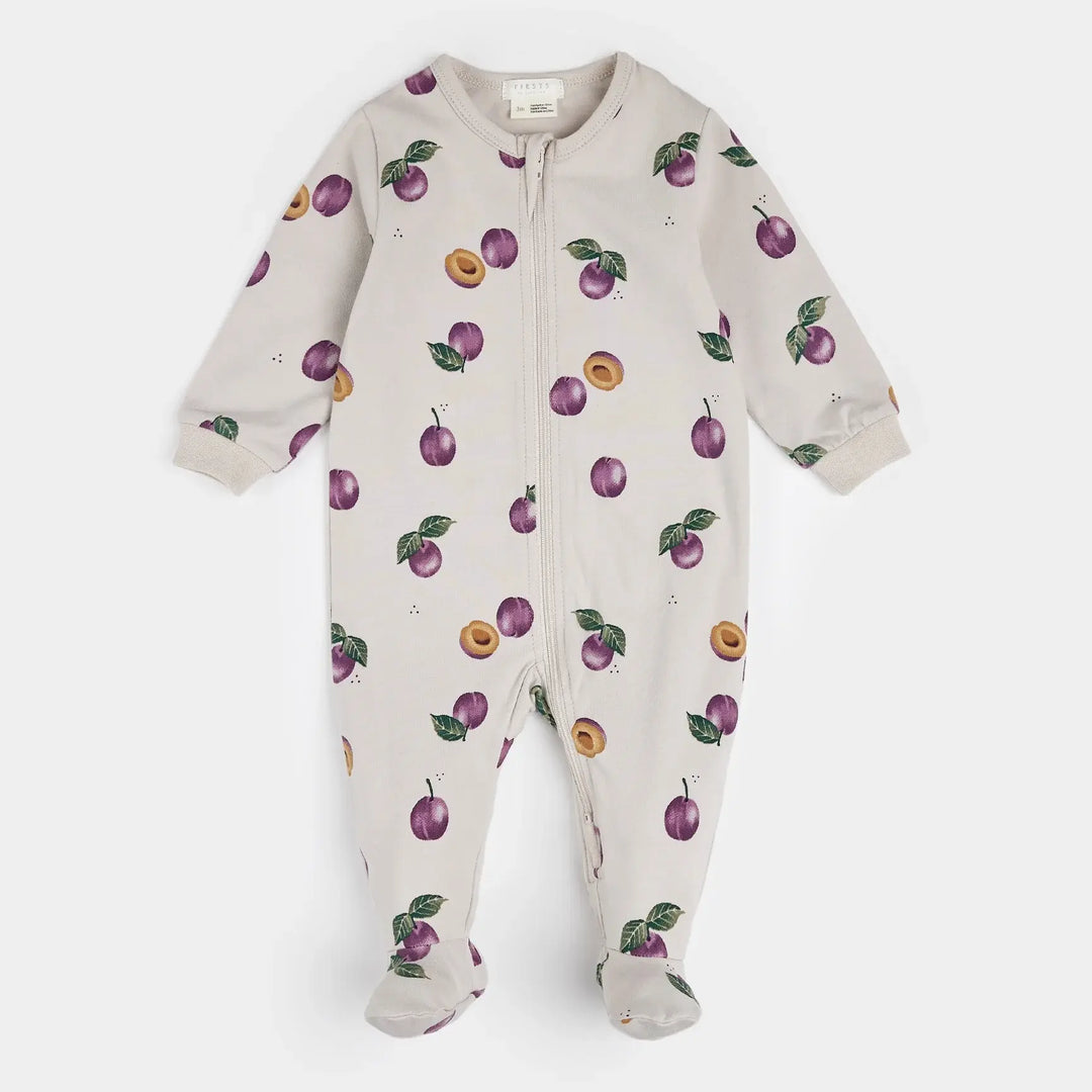 Petit Lem - Pyjama à Pattes en Coton Biologique, Prunes