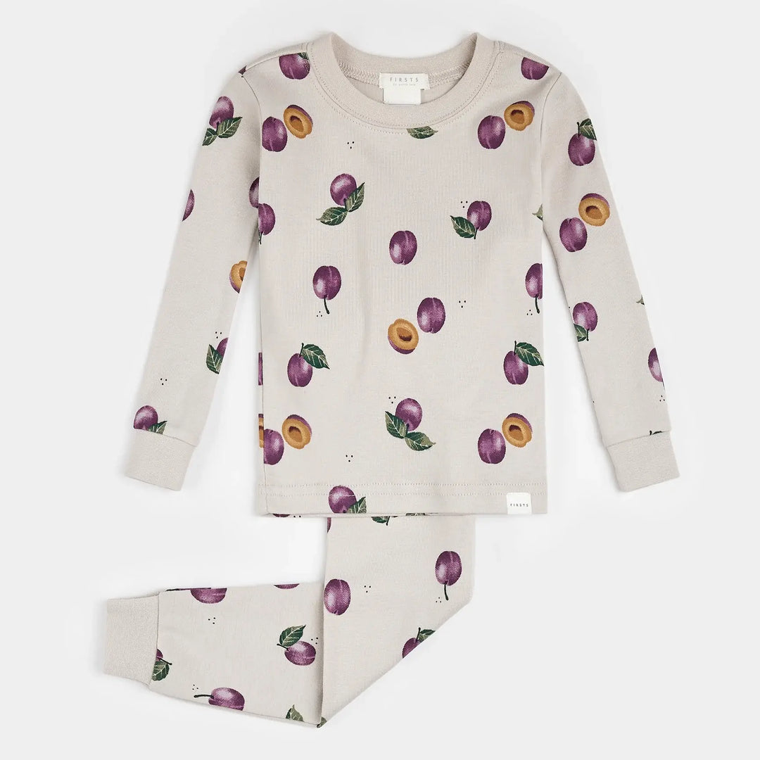 Petit Lem - Pyjama 2 Pièces en Coton Biologique, Prunes