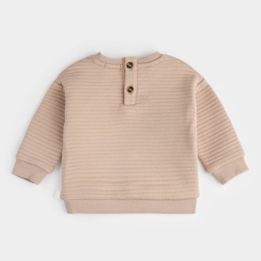 Petit Lem - Quilted Organic Cotton Sweater and Pants, Sand Pumpkin