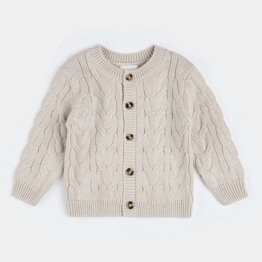 Petit Lem - Cardigan en Tricot, Beige