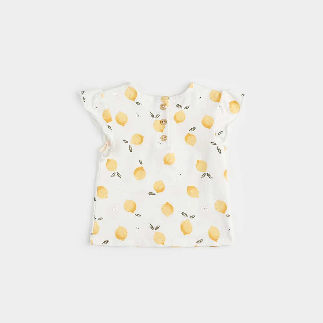 Petit Lem - Ruffled T-shirt and Shorts Set, Lemons