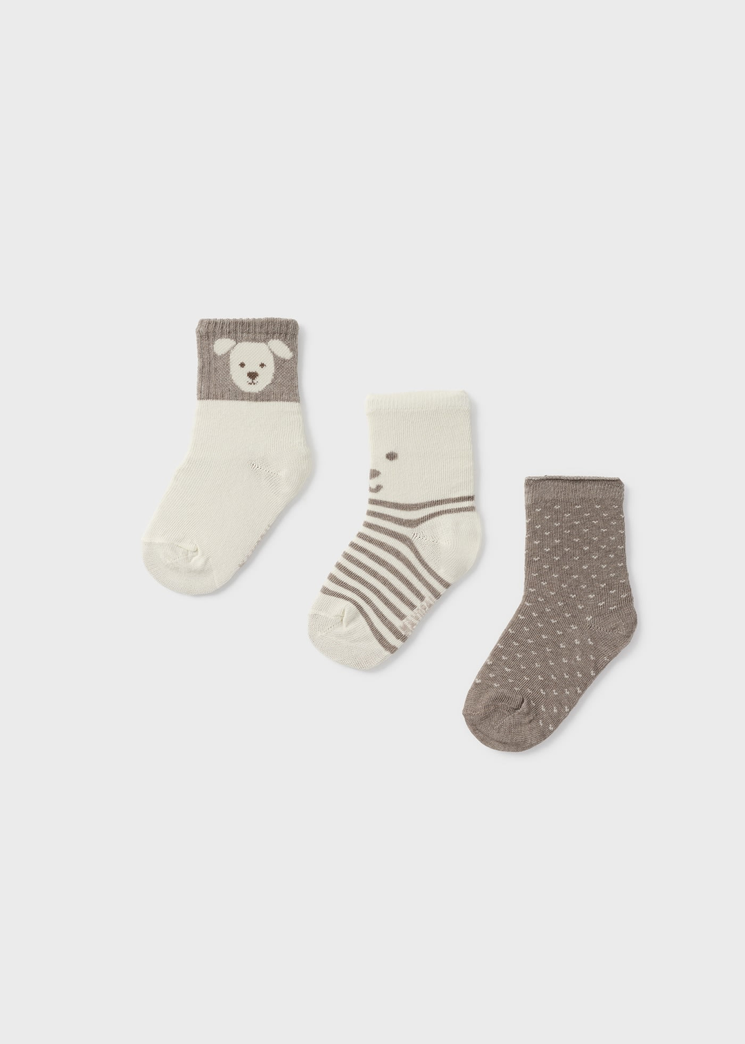 Mayoral - Paquet de 3 Paires de Chaussettes, Taupe Chien