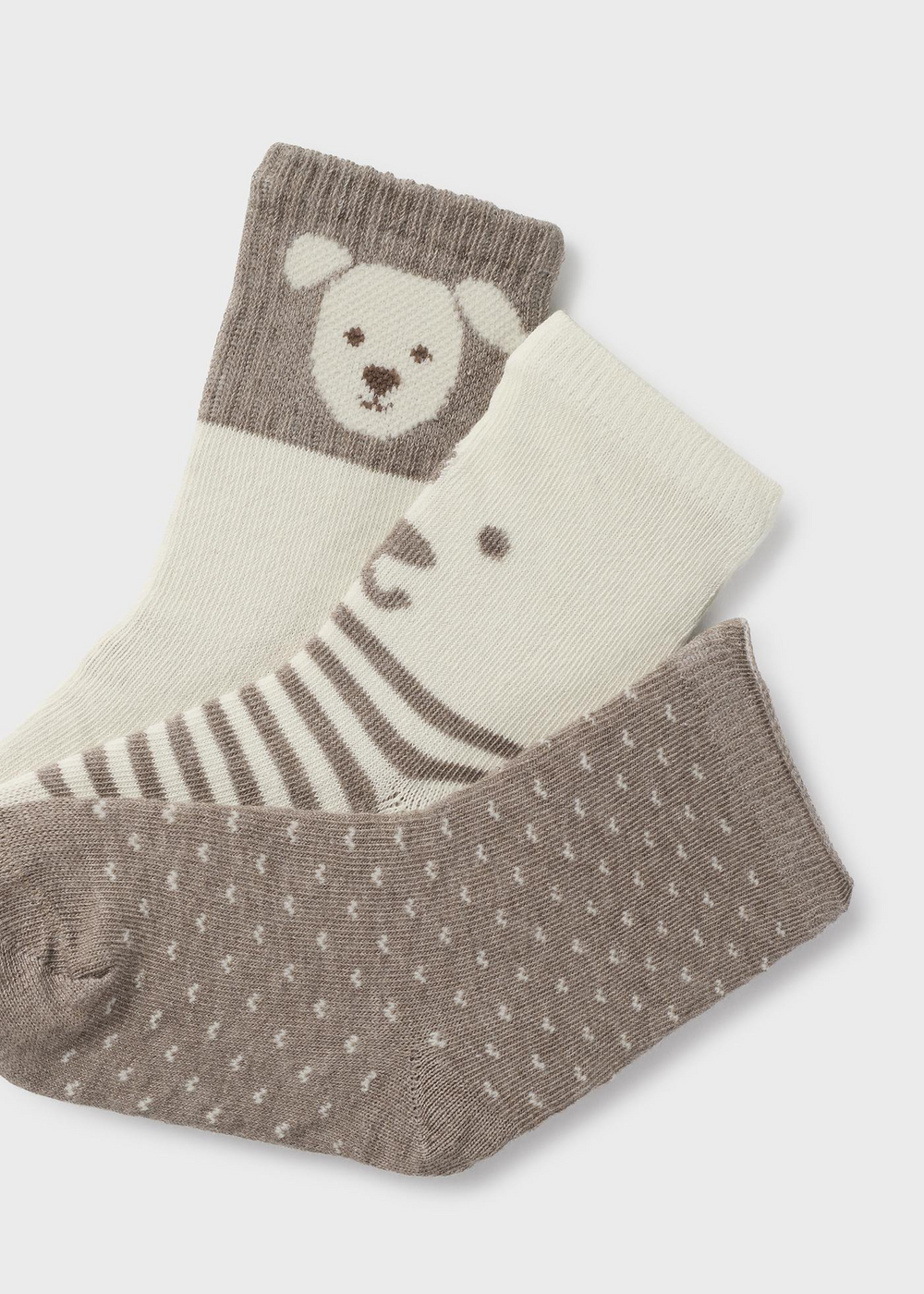 Mayoral - Paquet de 3 Paires de Chaussettes, Taupe Chien