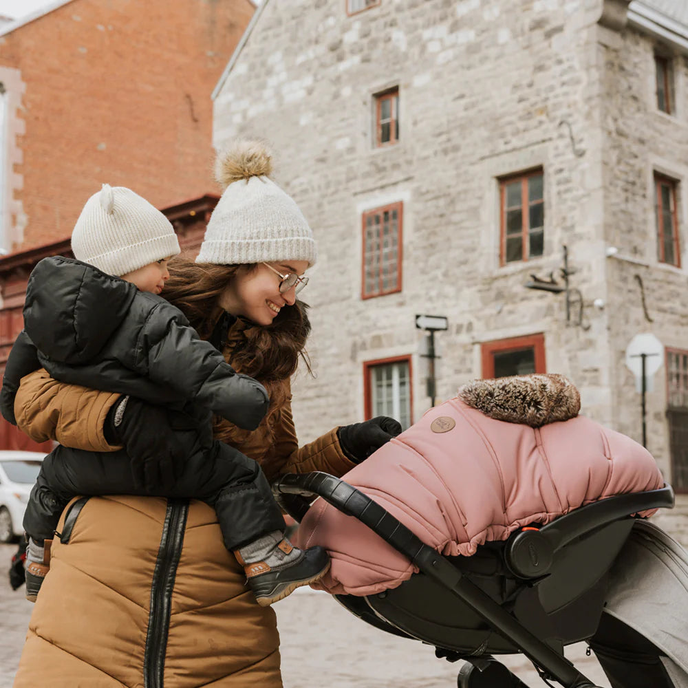 Petit Coulou - Winter Baby Car Seat Cover, Blush Wolf