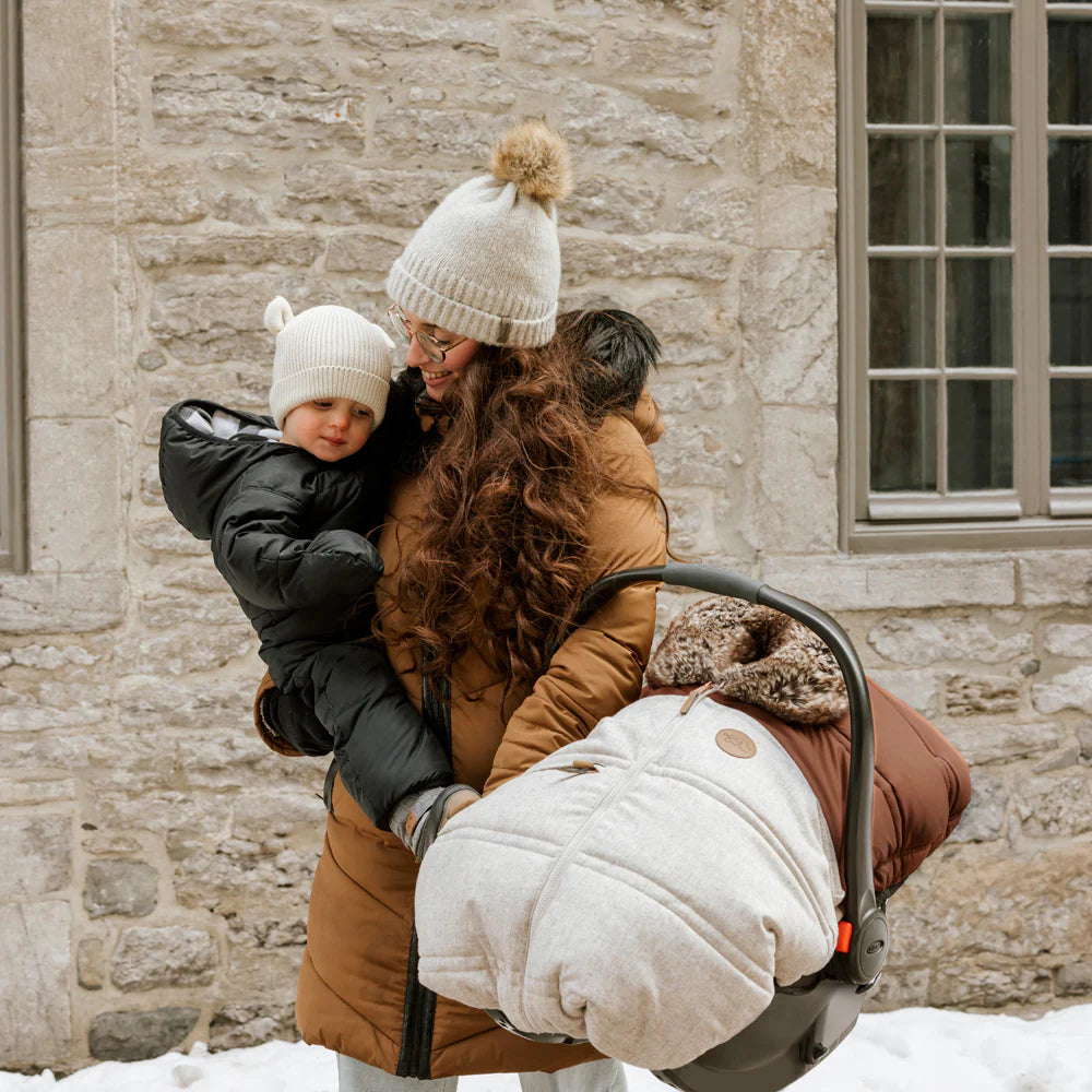 Housse d'Hiver Doux 2-en-1 pour Siège d'Auto, Laine Choco Latté