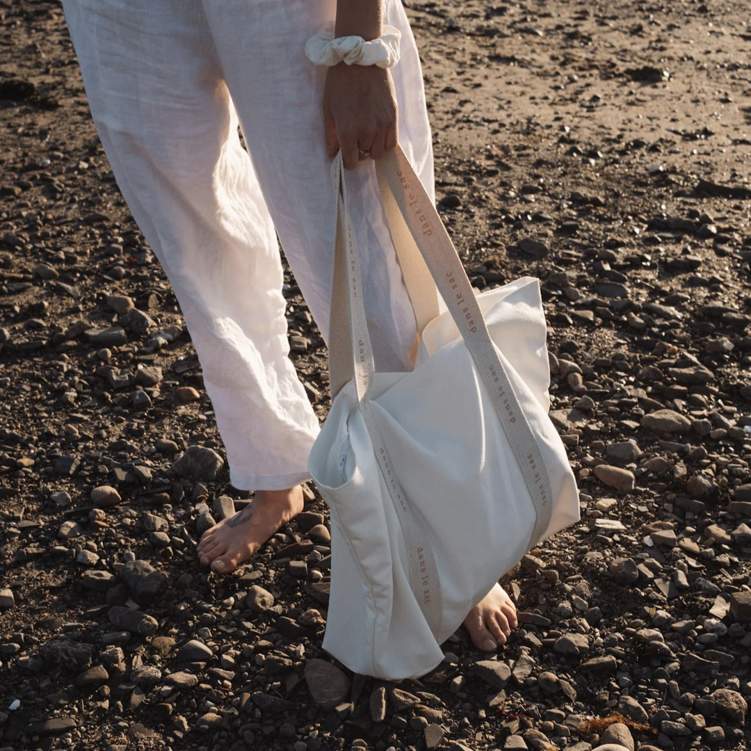 Dans le sac - Grand Sac avec Fermeture Éclair, Crème