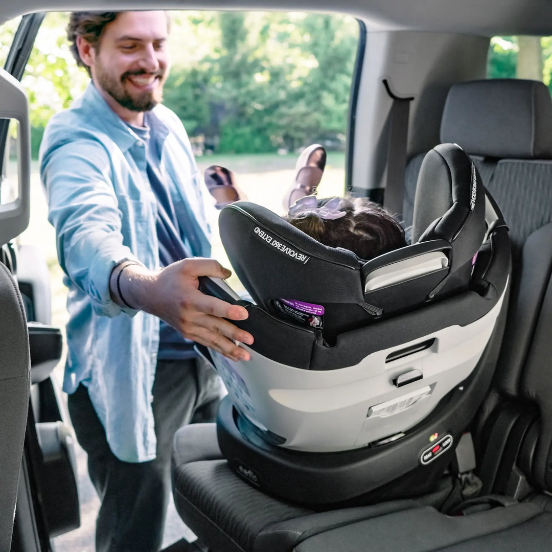 Evenflo Gold Revolve360 - All-in-One Extend Rotational Car Seat with Sensorsafe, Moonstone Gray