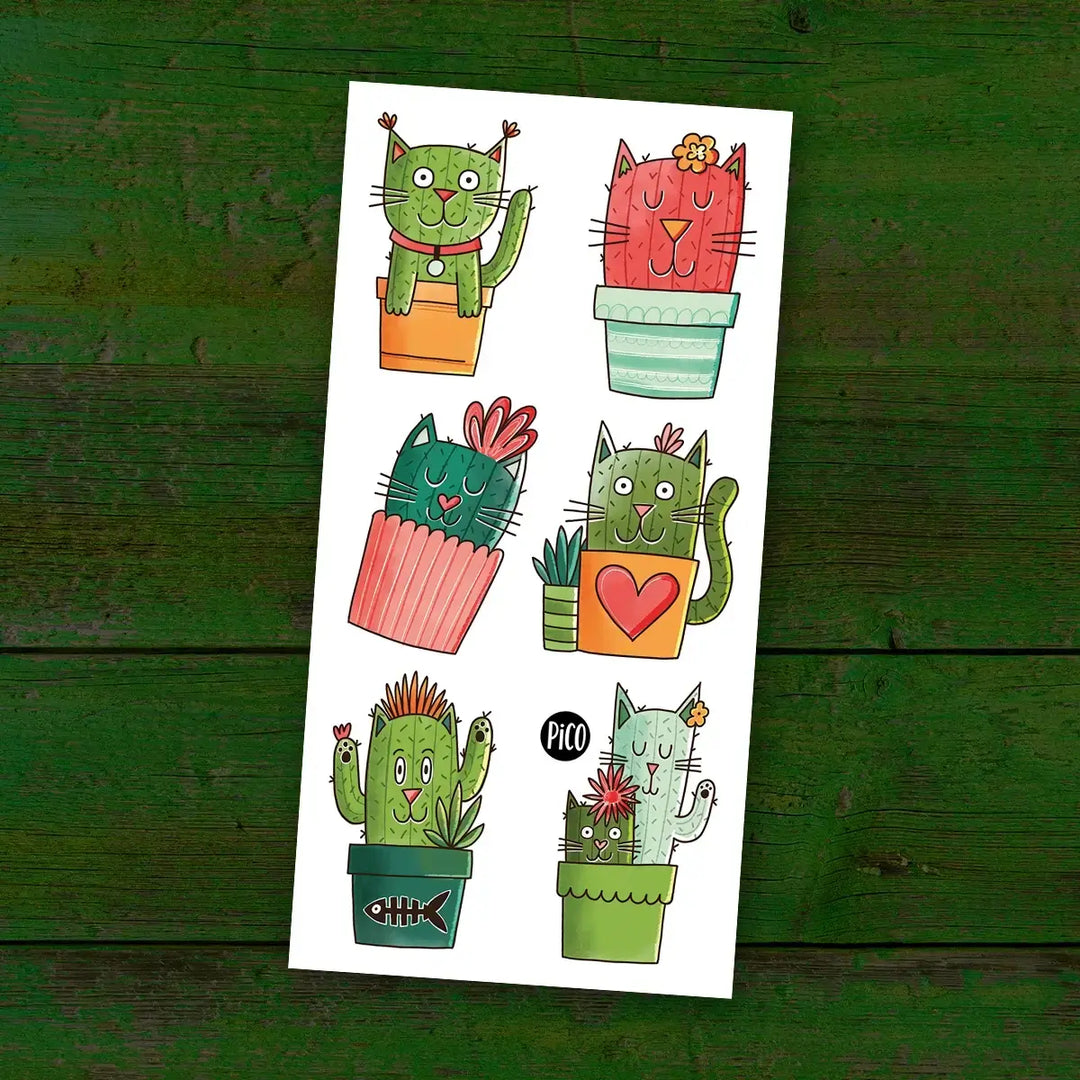 Pico Tatoo - Tatouages Temporaires, Les Chats-Cactus