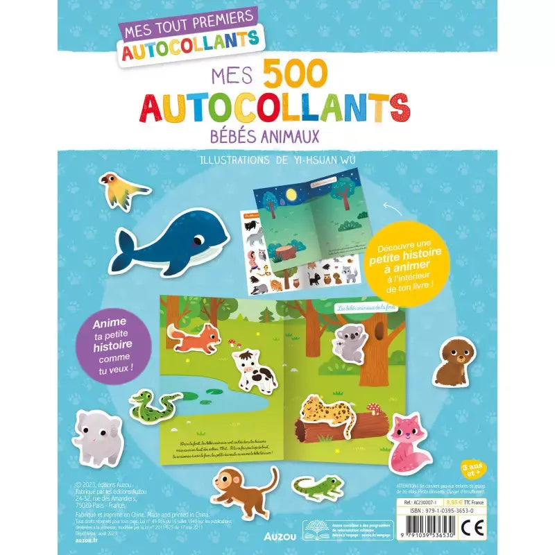 Mes 500 Autocollants Repositionnables, Bébés Animaux