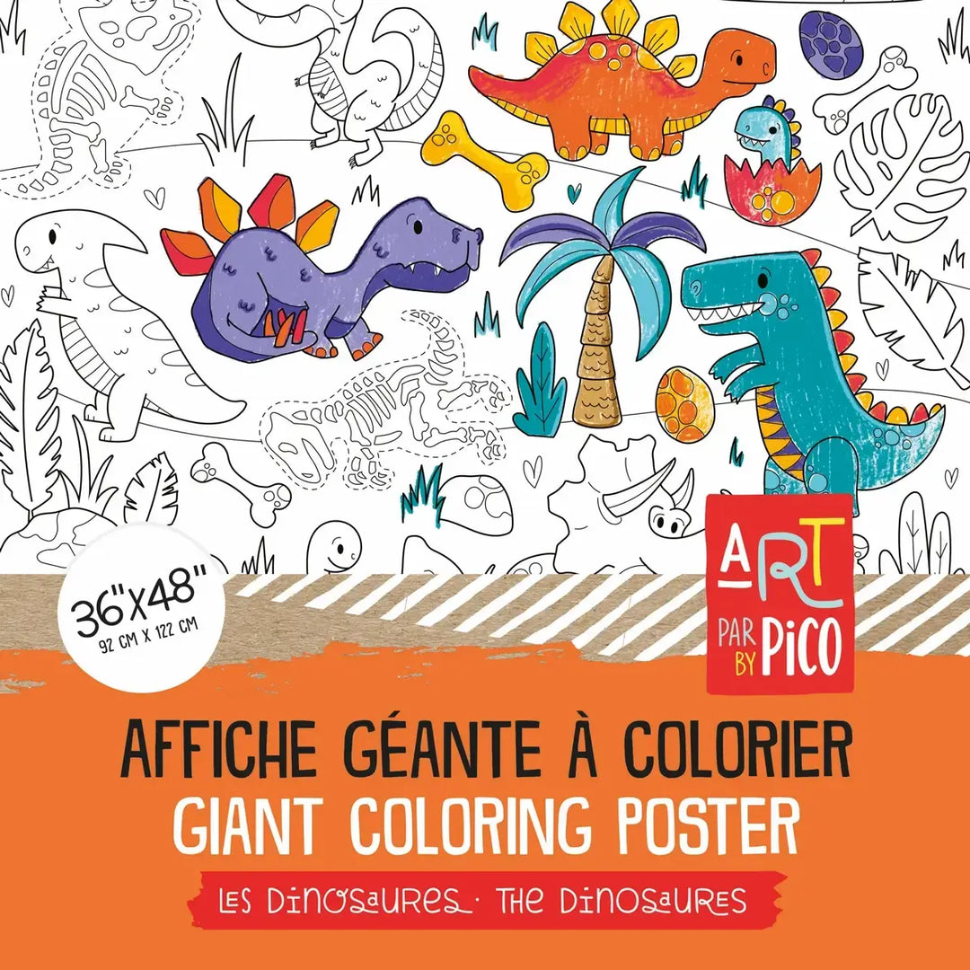 Pico Tatoo - Affiche Géante à Colorier, Les Dinosaures