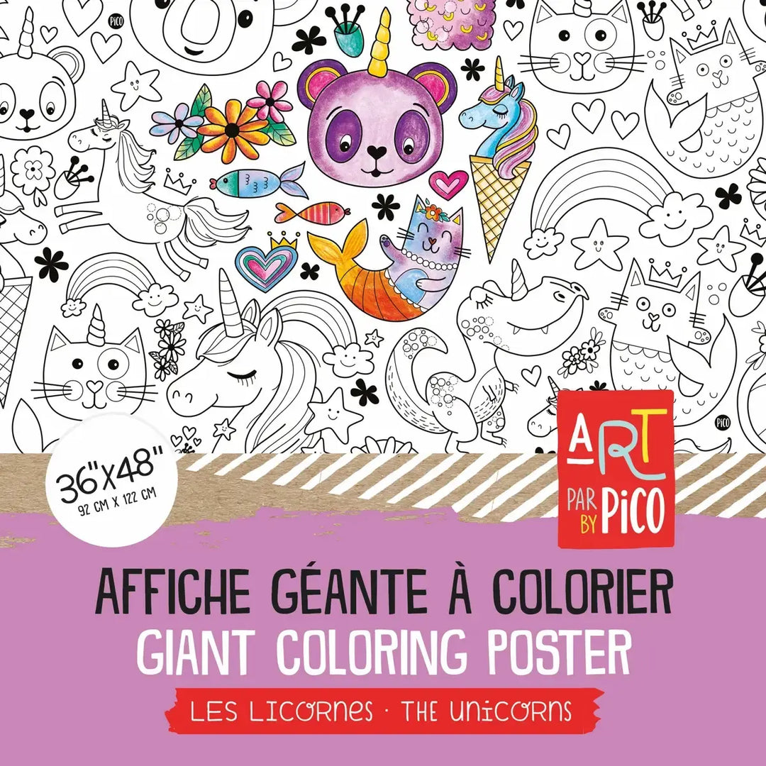 Pico Tatoo - Affiche Géante à Colorier, Les Licornes