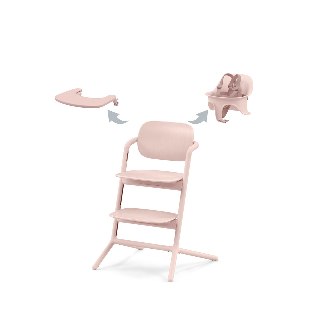 Cybex Lemo - Chaise Haute Évolutive 3-en-1, Rose Perle