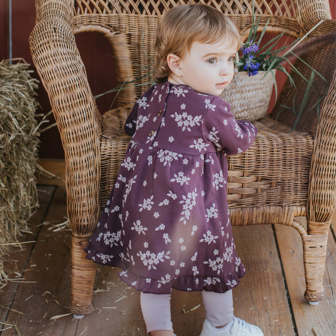 Petit Lem - Ensemble Robe à Volant et Legging, Botanique Automnale