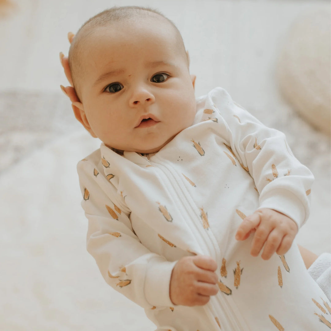 Pyjama à Pattes en Coton Biologique, Épis de Maïs