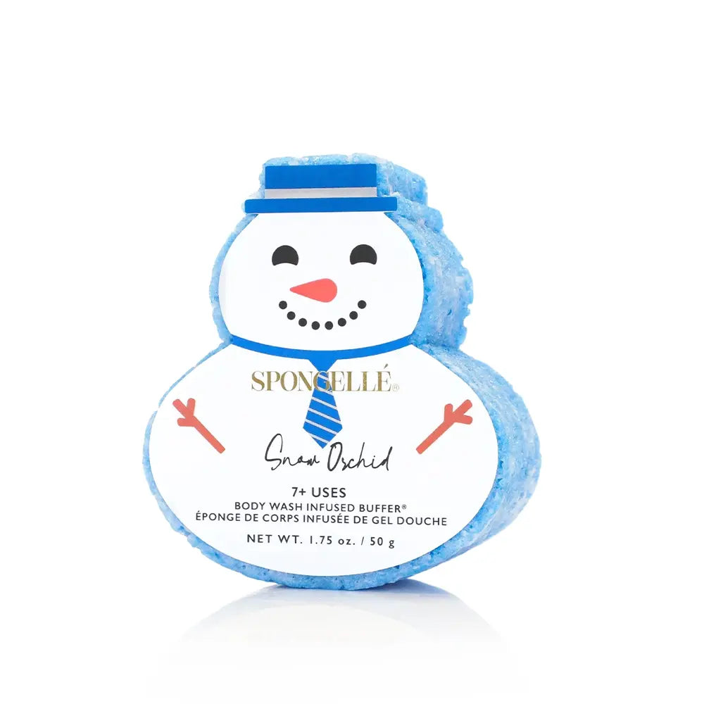 Spongellé - Éponge de Corps Infusée de Gel Douche, Bonhomme de Neige Orchidée