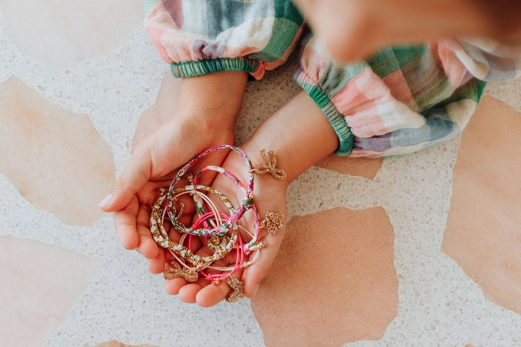 Coffret avec Serre-Tête et Bracelet, Rose Pâle