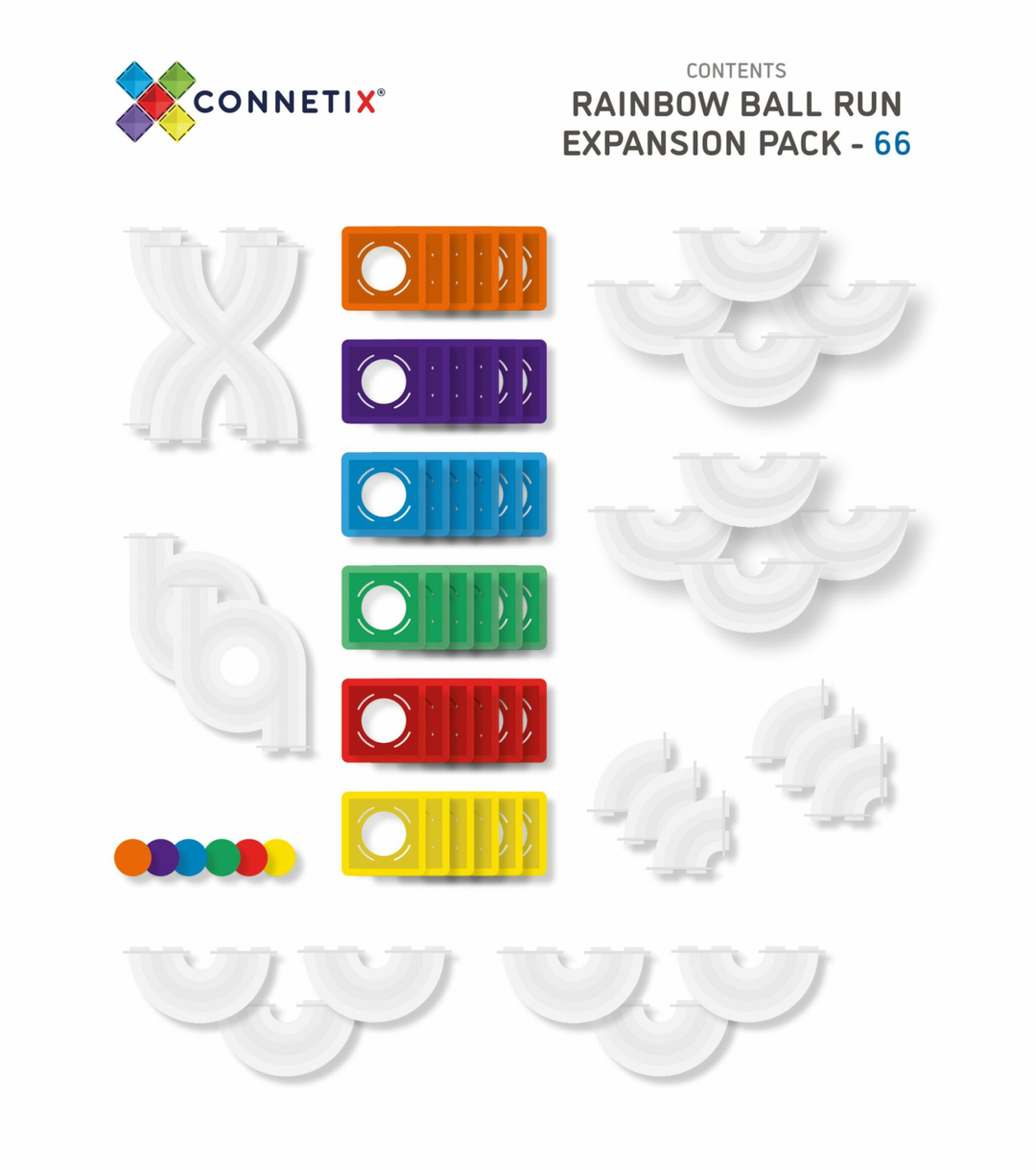 Connetix - Building Set with Magnetic Tiles, 66 Pieces Expansion Pack