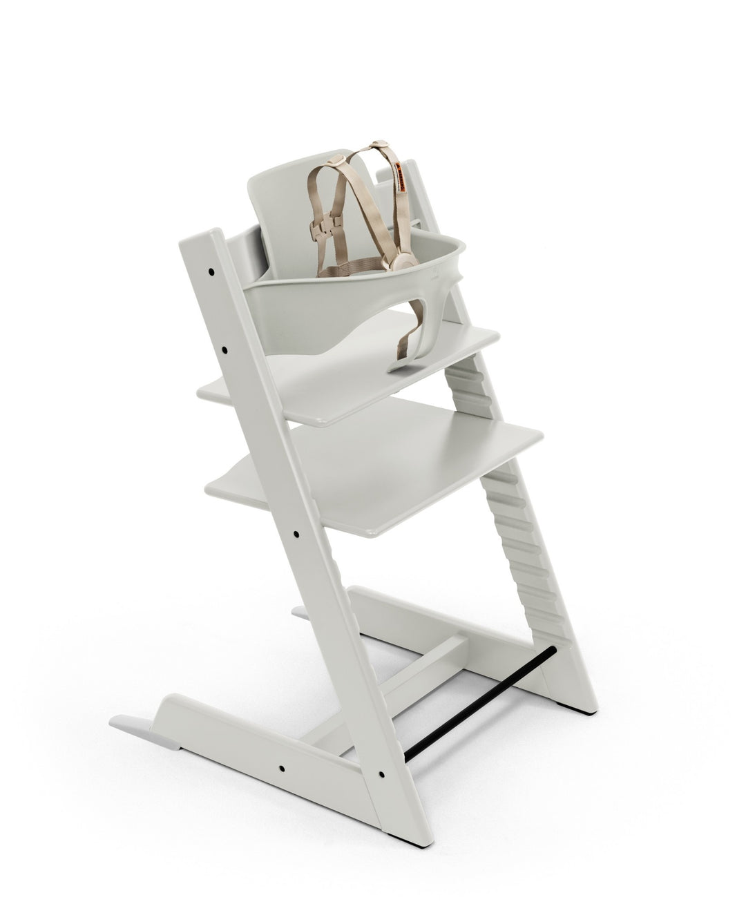 Stokke Tripp Trapp - Chaise Haute 2 avec Coussin, Plateau et Ensemble pour Nouveau-né, Blanc Gris Nordique