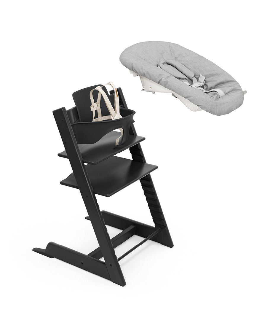 Stokke Tripp Trapp - Chaise Haute 2 avec Ensemble pour Nouveau-né, Noir