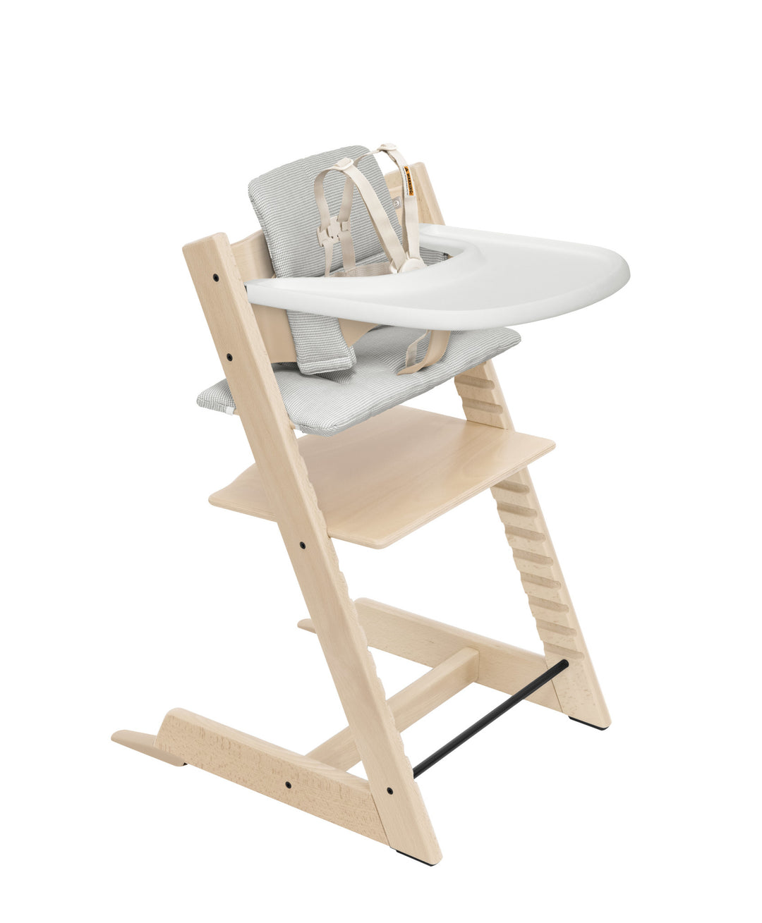 Stokke Tripp Trapp - Ensemble Chaise Haute 2 avec Coussin et Plateau, Naturel Gris Nordique