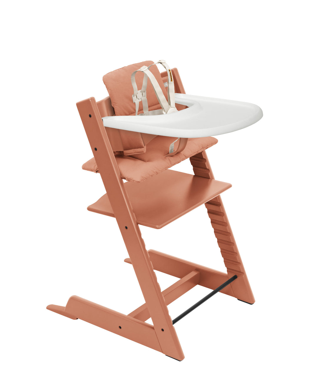 Stokke Tripp Trapp - Ensemble Chaise Haute 2 avec Coussin et Plateau, Terracotta