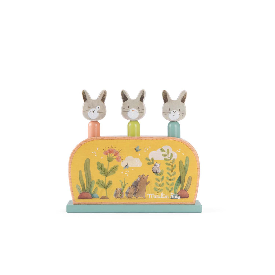 Pop-Up Wooden Toy, Three Little Bunnies