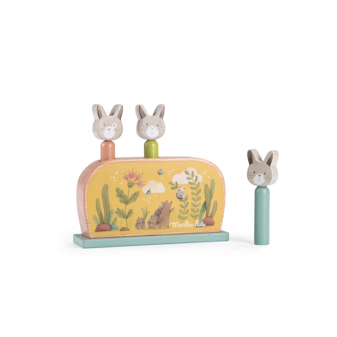 Pop-Up Wooden Toy, Three Little Bunnies