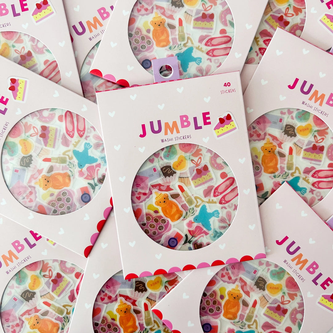 Autocollants Jumble Washi, Amour