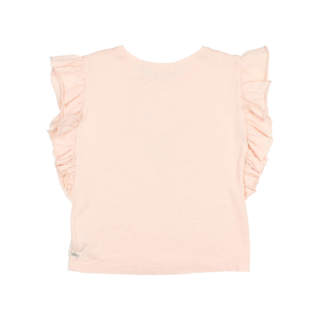 T-shirt à Volants, Rose Pâle